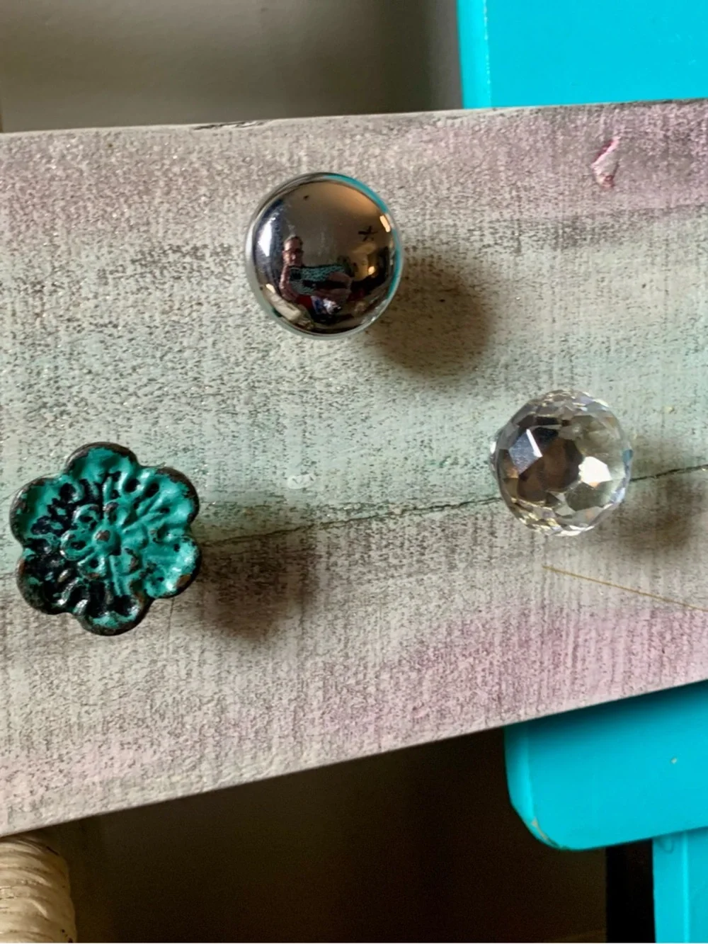 Turquoise Floral Metal Wall Hook Jewelry Hanger- Home Wall Decor